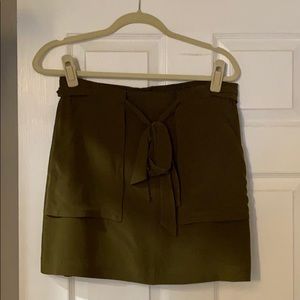 Madewell • Green Silk Skirt with Belt